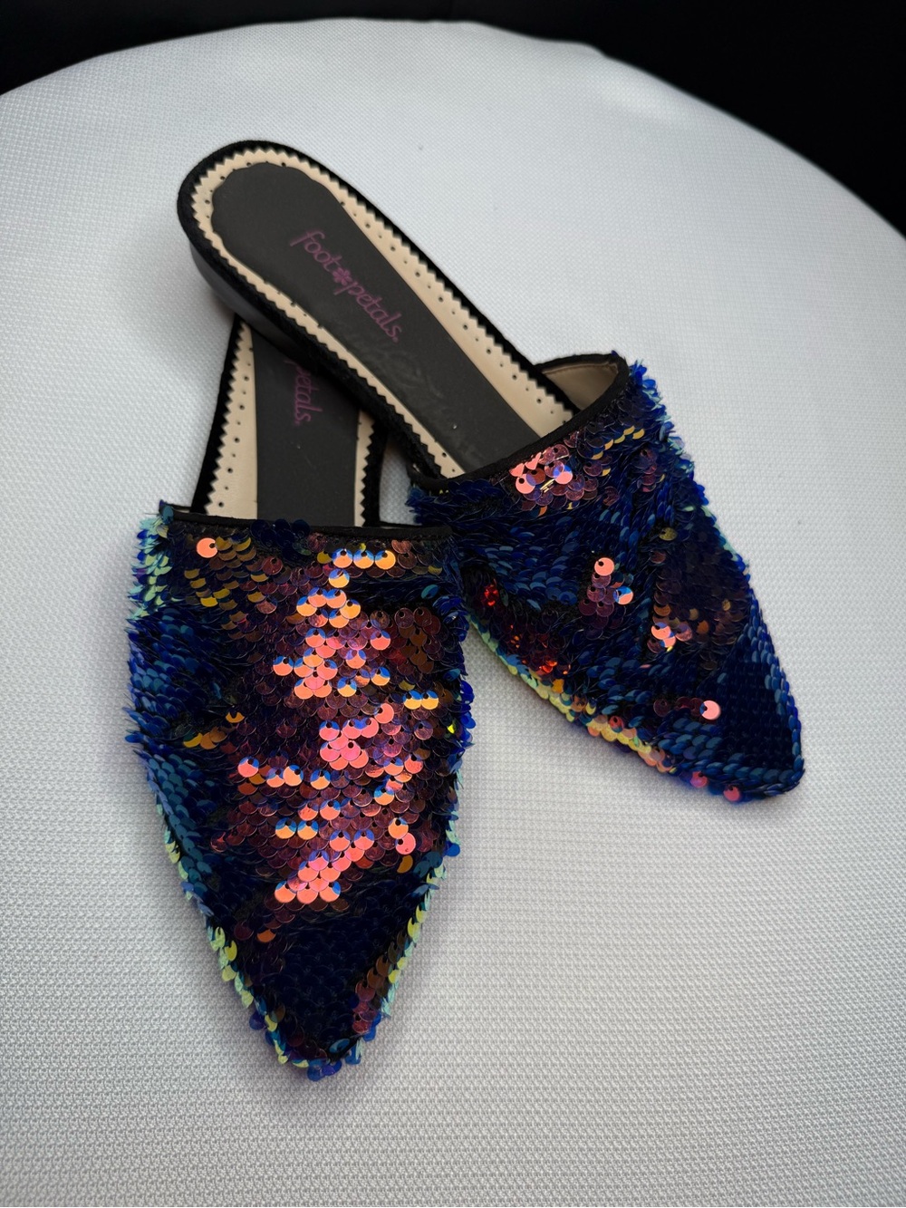 Women's Sequin Pointed Mules- New